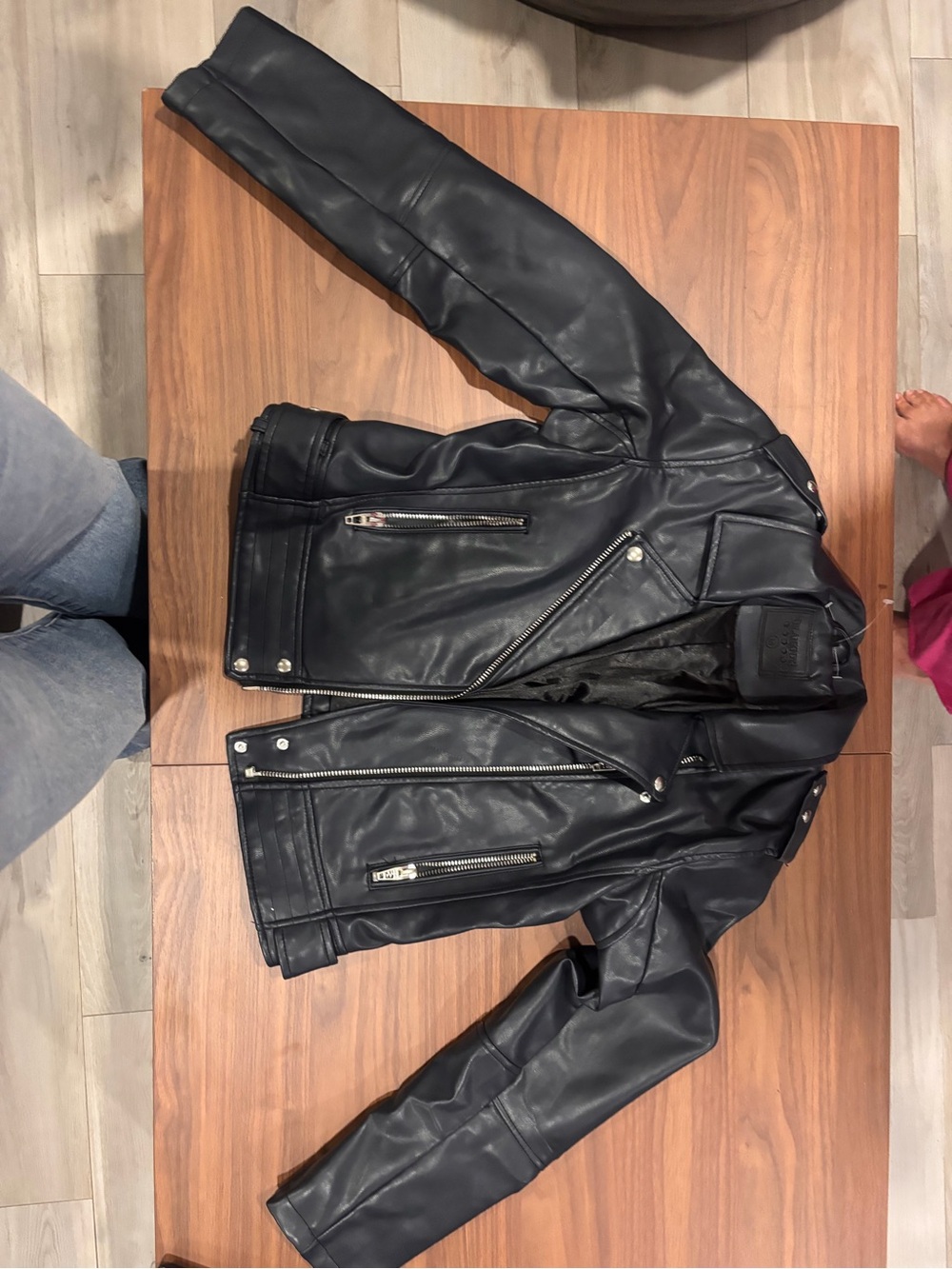 Blank NYC Navy Faux Leather Jacket